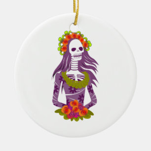 Décoration En Céramique La Calavera Catrina/'crâne élégant squelettique