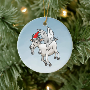 Décoration En Céramique La chèvre de Noël qui volait