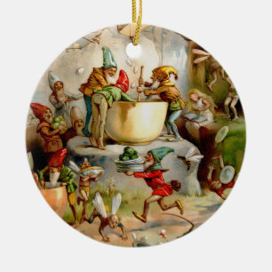 Décoration En Céramique La cuisine des Gnomes - 1895 par E. Stuart