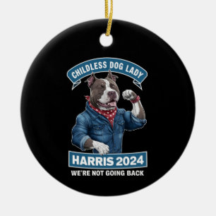Décoration En Céramique La Dame des Chiens Sans Enfants Vote Kamala Electi