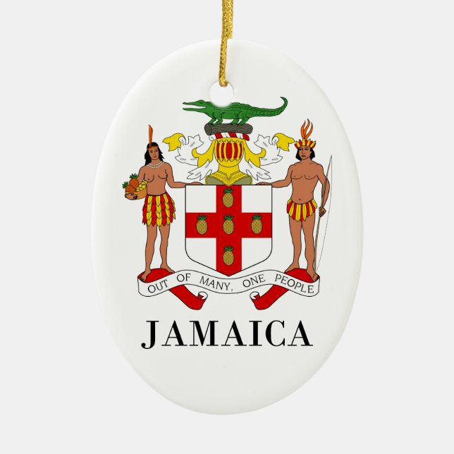 Décoration En Céramique La JAMAÏQUE - symbole/manteau des (Devant)