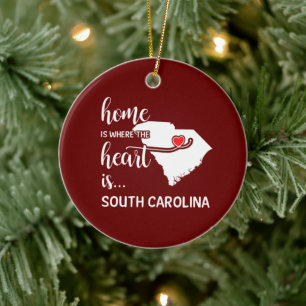 Décoration En Céramique La maison de Caroline du Sud est où le coeur est e