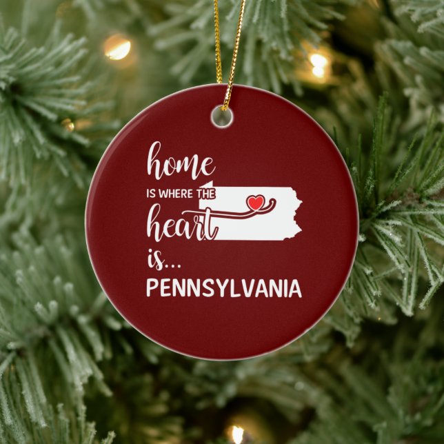 Décoration En Céramique La maison de Pennsylvanie est où le coeur est (Arbre)