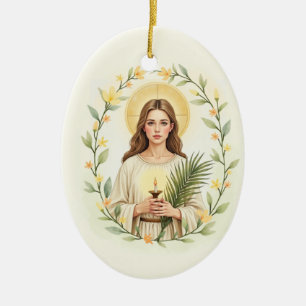 Décoration En Céramique La Paix et les Bénédictions de Dieu Sainte-Lucy av