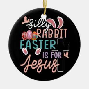 Décoration En Céramique La Pâque Du Lapin Silencieux Est Pour Jésus Christ