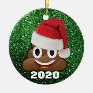 Décoration En Céramique La Parties scintillant verte de Noël 2020