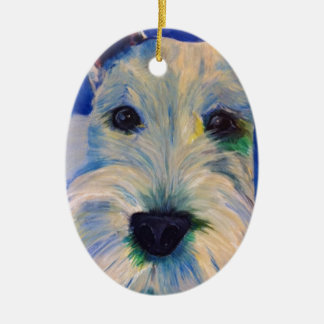 Décoration En Céramique La RÈGLE du Schnauzer blanc !