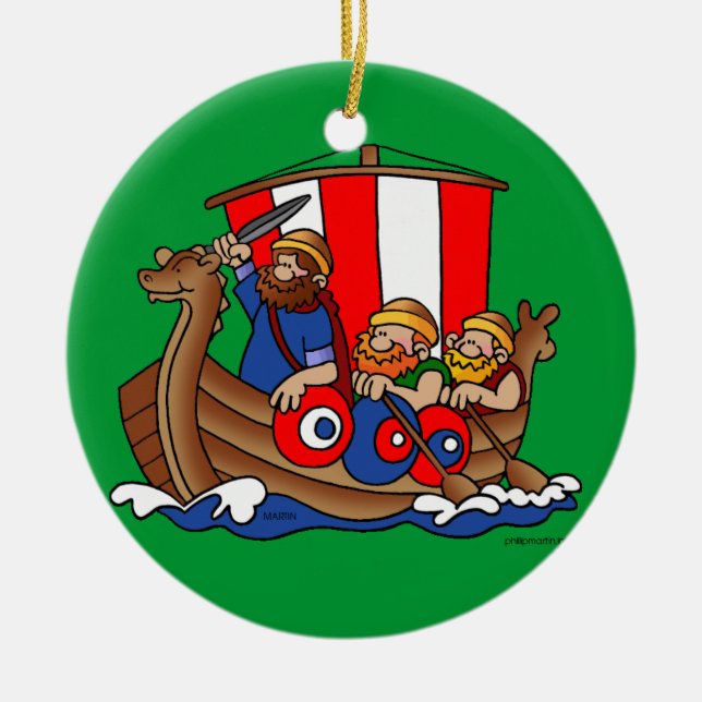 Décoration En Céramique La Suède - l'ornement de Noël de Viking (Devant)