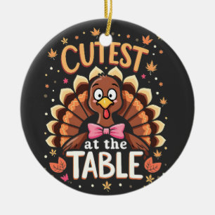 Décoration En Céramique La Turquie à la table drôle Thanksgiving