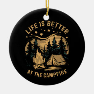 Décoration En Céramique La Vie Est Meilleure Au Camping Camping Camper Cam