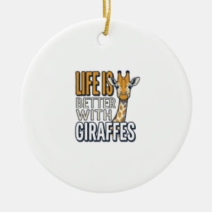 Décoration En Céramique La vie est meilleure avec des girafes design de t-