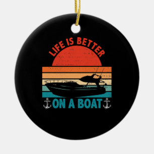 Décoration En Céramique La vie est meilleure sur un bateau Capitaine Batea