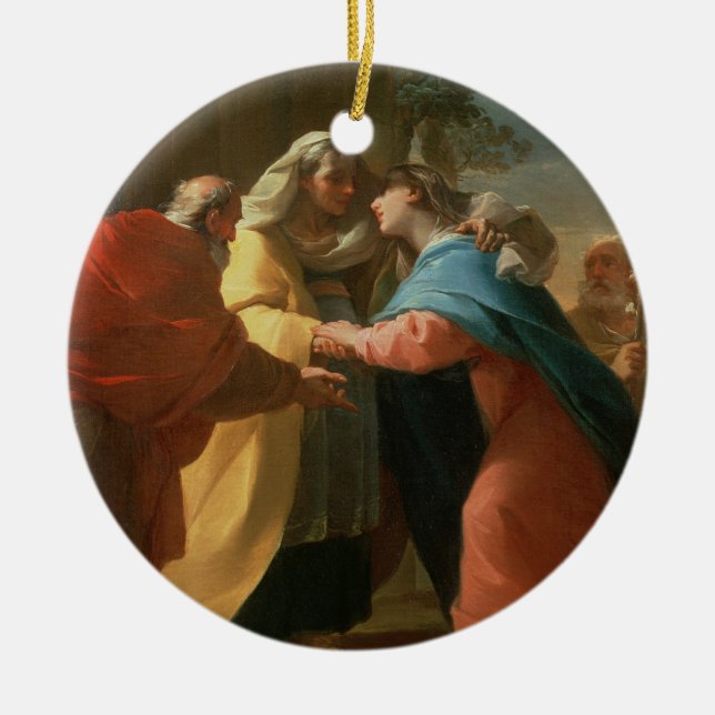 Décoration En Céramique La visite (huile sur la toile) (Devant)