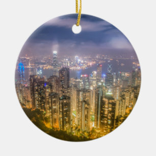 Décoration En Céramique La vue de Hong Kong de la crête
