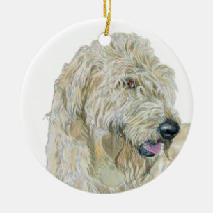 Décoration En Céramique Labradoodle crème