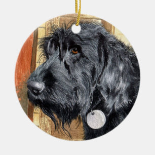 Décoration En Céramique Labradoodle noir