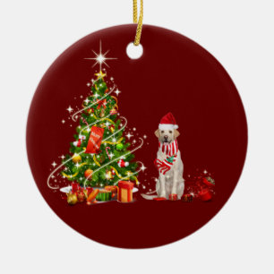 Décoration En Céramique labrador Avec Casquette Scaft Noël