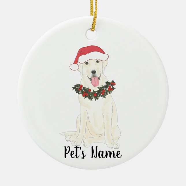 Décoration En Céramique Labrador personnalisé (blanc) (Devant)