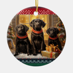 Décoration En Céramique Labrador Retriever Christmas