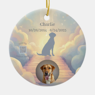 Décoration En Céramique Labrador Retriever Memorial Ornament Rainbow