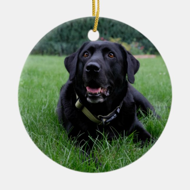 Décoration En Céramique Labrador retriever noir personnalisable (Devant)