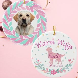 Décoration En Céramique Labrador Retriever Rose Pâle Raffiné   Sur mesure