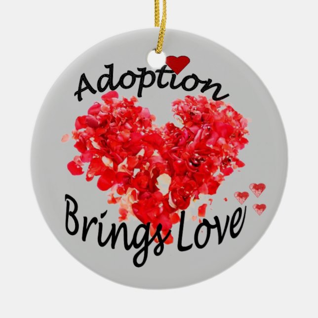Décoration En Céramique L'adoption APPORTE l'ornement d'AMOUR (Devant)