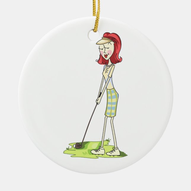 Décoration En Céramique Lady Golfer (Devant)