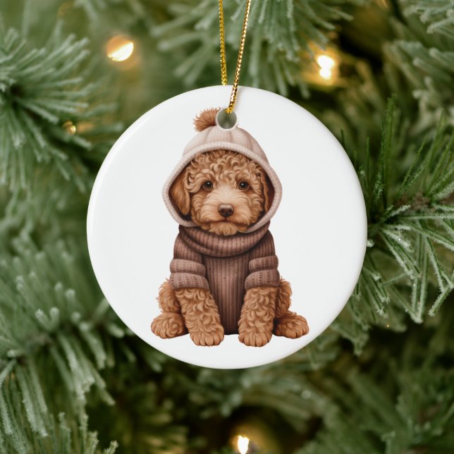 Décoration En Céramique Lagotto Romagnolo Chien personnalisé (Arbre)