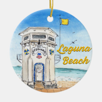 Décoration En Céramique Laguna Beach Lifeguard Tower Ornament