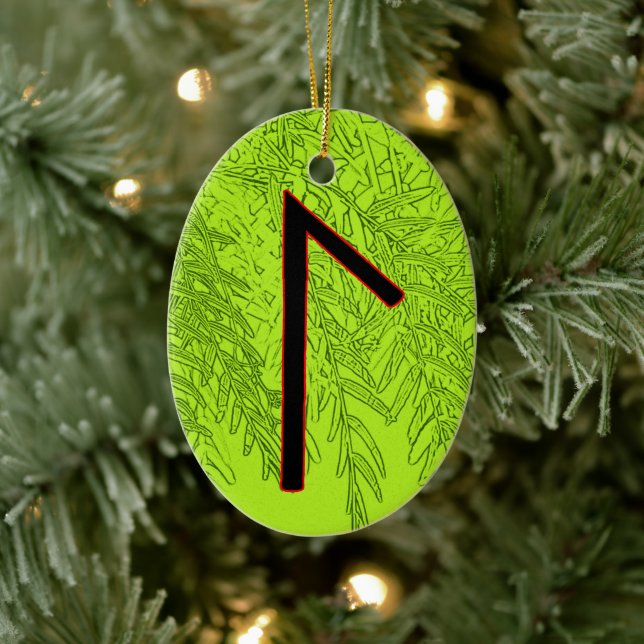 Décoration En Céramique Laguz Viking Rune Yule Ornament - LIFE! (Arbre)