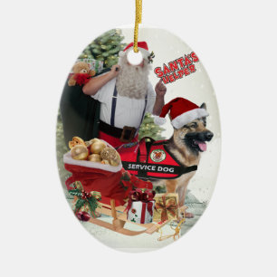 Décoration En Céramique L'aide de Père Noël de chien de service de BERGE