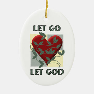 Décoration En Céramique Laisser Dieu Récupérer Citation Slogan Coeur Rouge