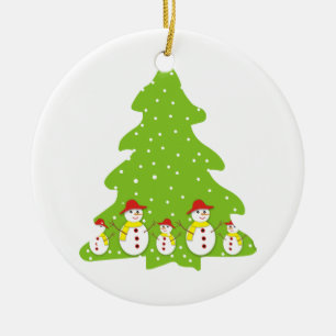 Décoration En Céramique Laisser neiger l'ornement de Noël personnalisé
