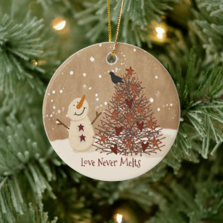 Décoration En Céramique L'amour ne fond jamais l'ornement de Noël