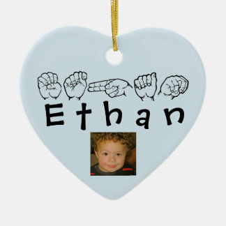 Décoration En Céramique Langue des signes américaine Fingerspelled Ethan