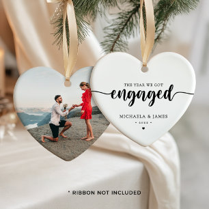 Décoration En Céramique L'année où nous nous sommes fiancés Noms & Photo
