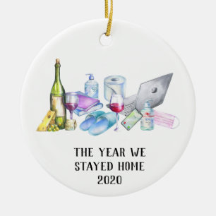 Décoration En Céramique L'année où nous sommes restés Accueil 2020 Vin de 