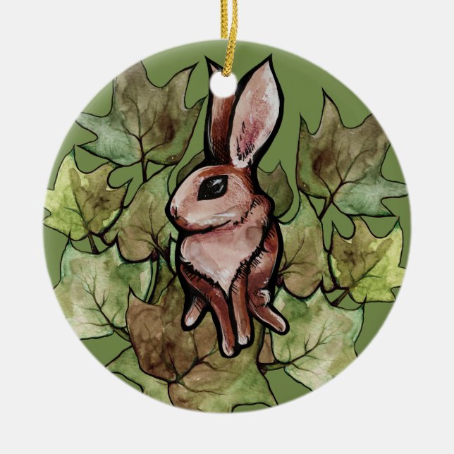 Décoration En Céramique Lapin de printemps Lapin Nature Ivy (Devant)