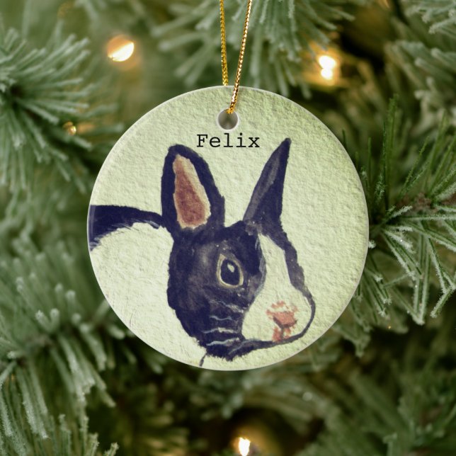 Décoration En Céramique Lapin lapin Animaux Animaux Aquarelle Nom (Arbre)