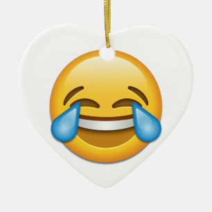 Décoration En Céramique Larmes d'emoji de joie drôles