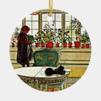 Larsson - Fleurs sur le rebord de la fenêtre