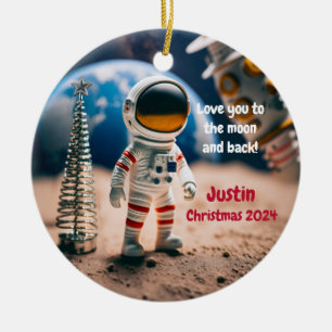 Décoration En Céramique L'astronaute personnalise l'ornement de Noël