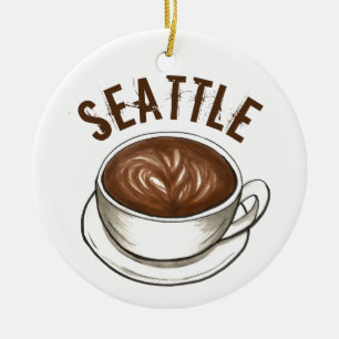 Décoration En Céramique Latte de la Coupe du café Seattle WA Washington