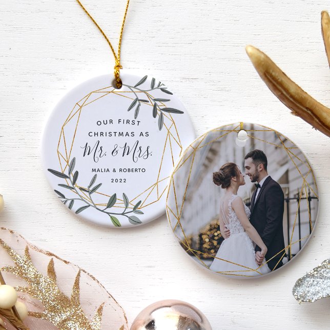 Décoration En Céramique Laurel Leaf premier mariage Noël (Créateur téléchargé)