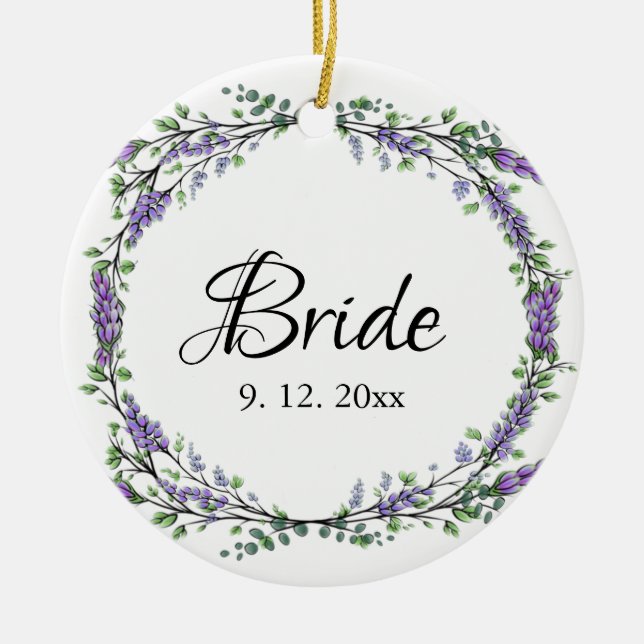 Décoration En Céramique Lavande et Eucalyptus Bride (Devant)