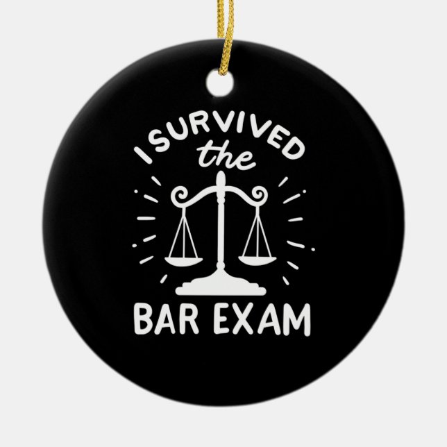 Décoration En Céramique L'Avocat A Survécu À L'Examen Bar (Devant)
