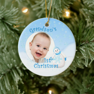 Décoration En Céramique Le 1er bonhomme de neige de Noël de Grand-fils