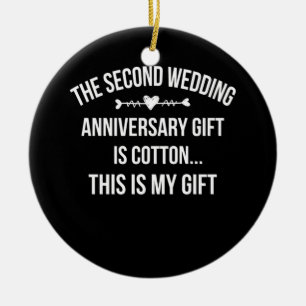 Décoration En Céramique Le 2ème Anniversaire Mariage Est Du Coton C'Est Mo