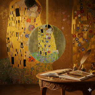 Décoration En Céramique Le Baiser, chef-d'oeuvre de Klimt - Embrasse étern